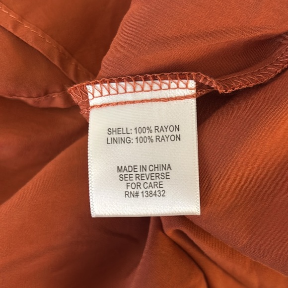 Modcloth Rust Floral Cottagecore V-Neck Fit & Flare Mod Midi Dress Size Large - Picture 8 of 8